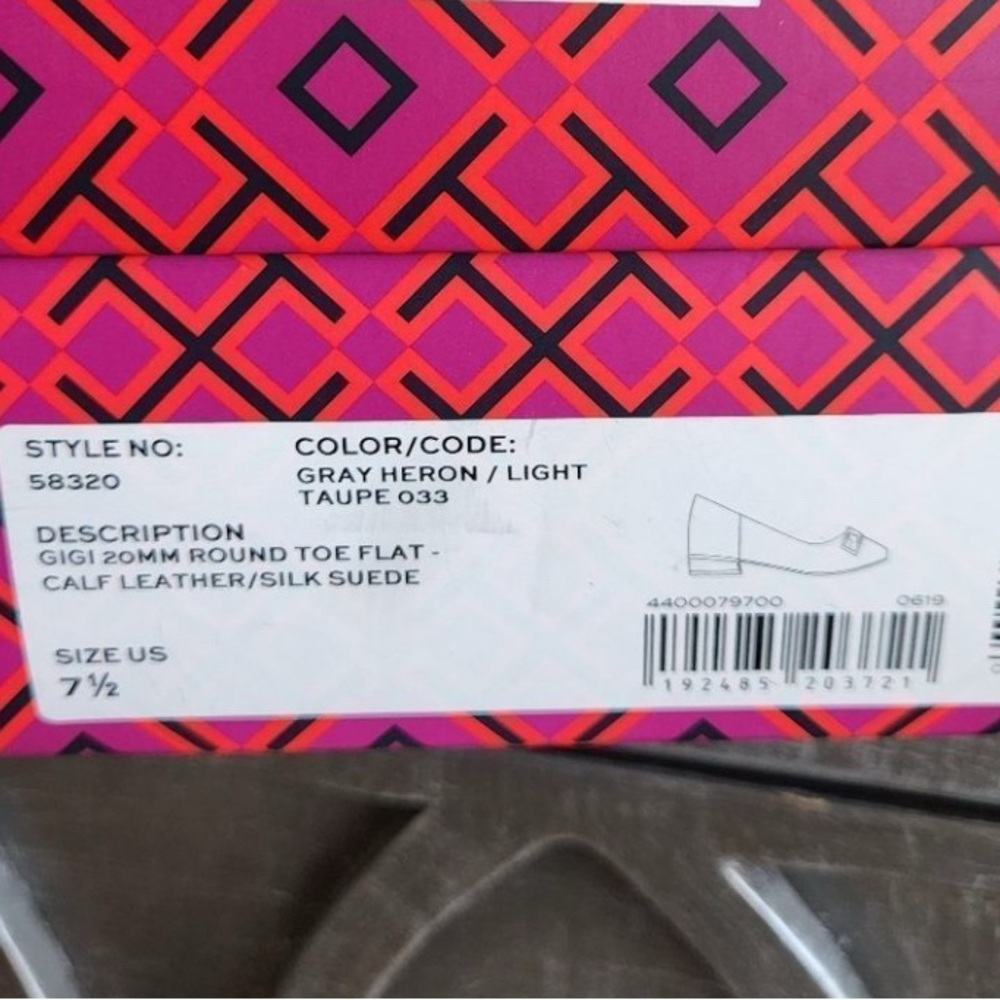 Tory Burch NWOT Gigi Gray and Taupe Flats - Picture 6 of 6